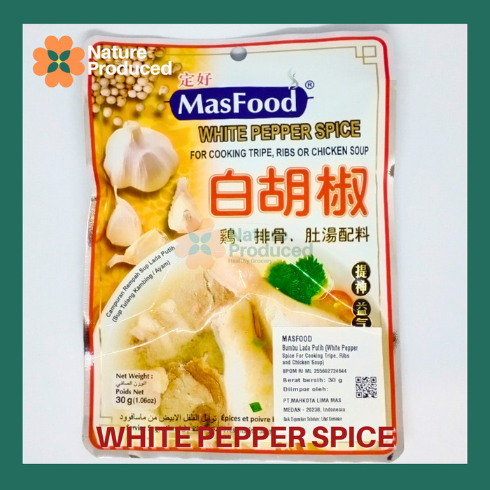 

MasFood White Pepper Spice Bumbu Campuran Rempah Sup Lada Putih