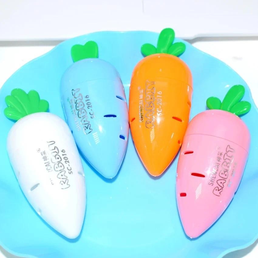 

Cute Cartoon Creative Carrot Molding Plastic Two Holes Pencil Sharpener for Kids Novelty Item School Supplies Stationery