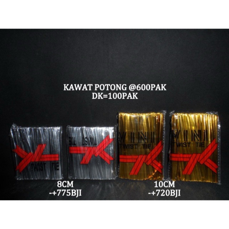 

Metalic Twist Ties / Kawat Pengikat Kemasan / ± 800 pcs kawat mas / kawat emas / kawat souvenir / kawat bingkisan / kawat plastik 8cm / pengait mas
