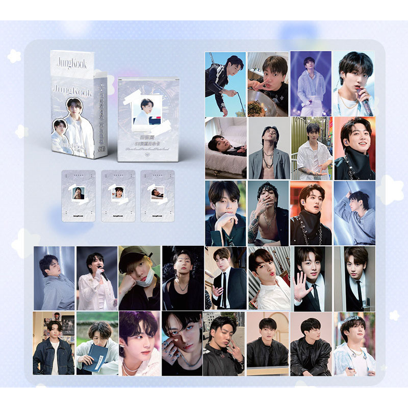 [50Pcs] Hologram Pack Photocard Jungkook Bts Glitter Album Lomo Card Photo Card Army Lomocard Armyer
