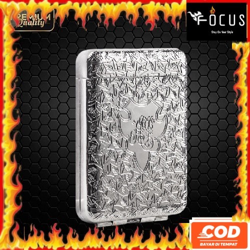 Kotak Rokok Panjang Elegan Vintage Cigarette Box Case Slim 20 Slot - Tempat Wadah Roko Waterproof