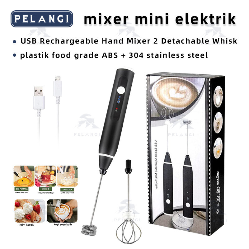 Alat Kocok Telur Elektrik Pengaduk Kopi Elektrik Pembuih Susu Pengocok Telur Handheld Blender Milk F