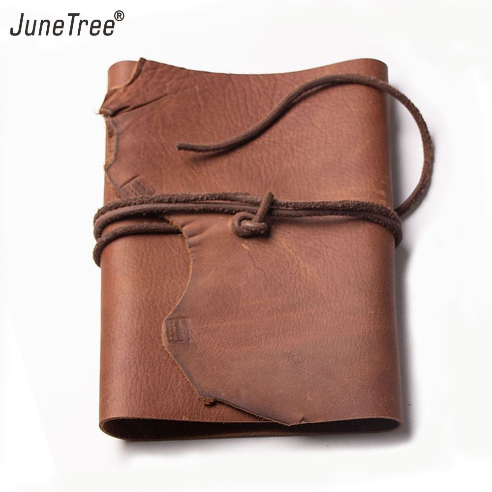 

junetree Original genuine Leather Handmade A5 Vintage Retro Travel Journal Diary Notebook Notepad Birthday Valentine's Day Gift