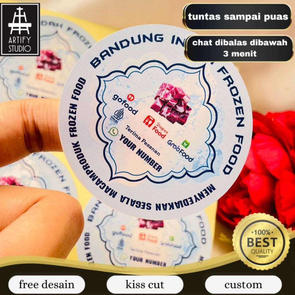 

Artify Sticker Print Cetak Stiker Frozen Food Label Makanan Beku Produk Basah Bulat Chromo Murah