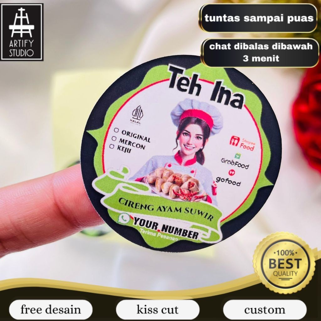 

Artify Sticker Cireng Isi Ayam Sticker Cilok Bulat Free Desain Label Cibay Murah Uk.Kecil 2-4