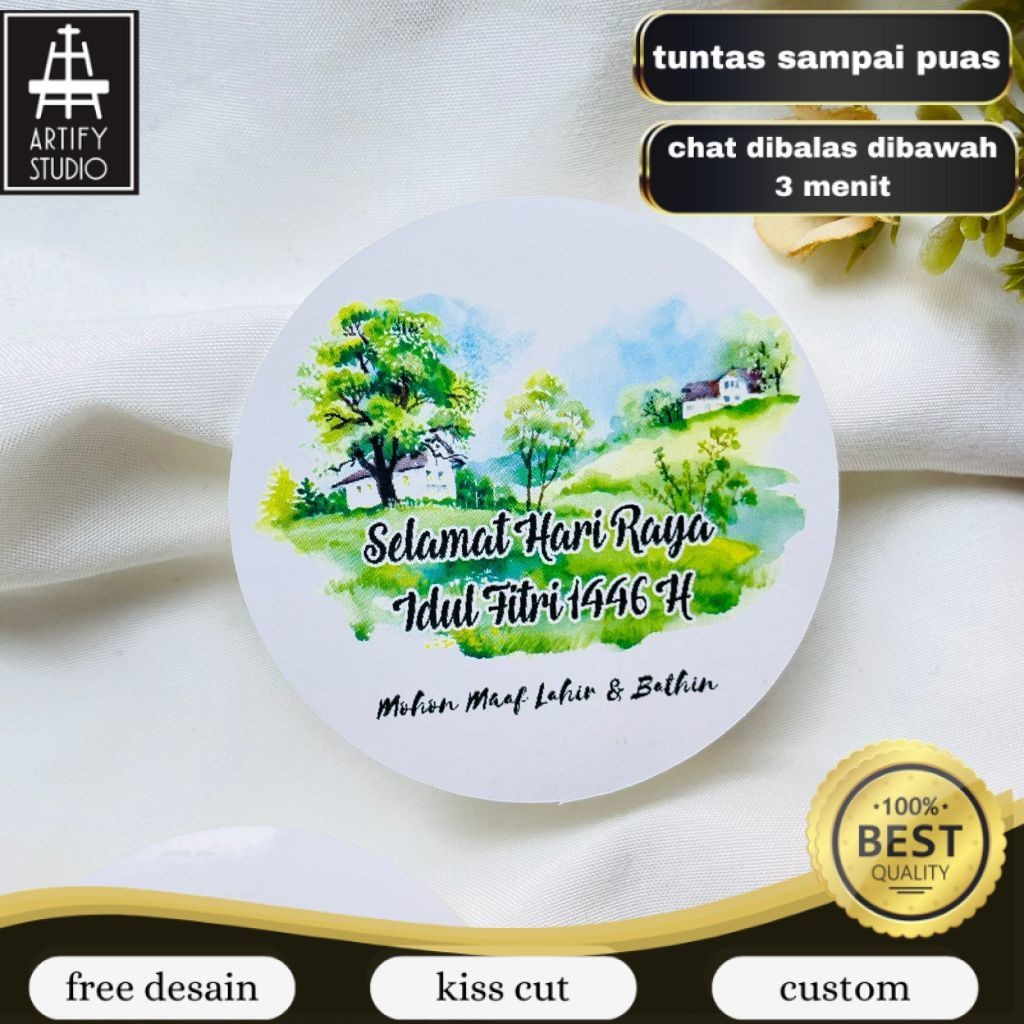 

Artify 2-4 Cetak Sticker Label Bulat Idul Fitri Stiker Lebaran Toples Label Kue