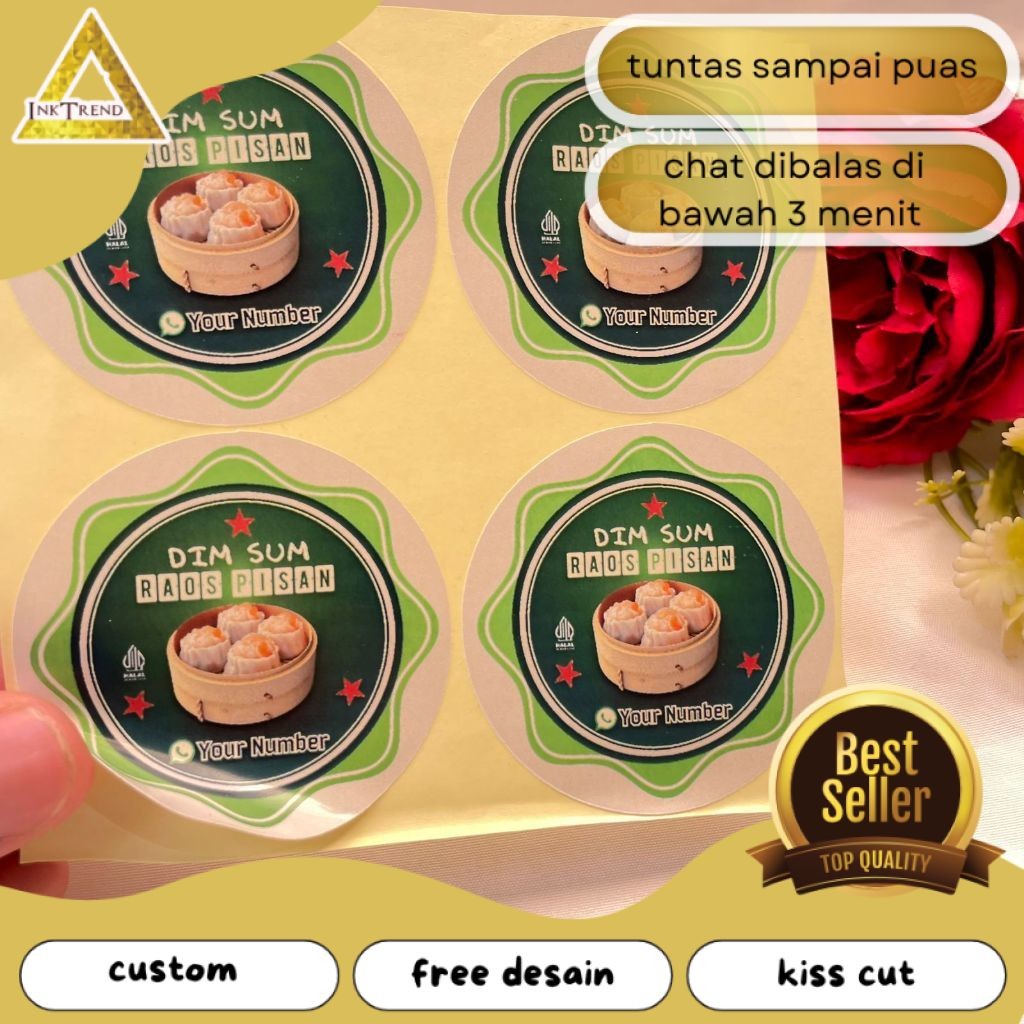 

INKA Sticker Print Label Makanan Dimsum Stiker Edisi Dim Sum Bentuk Bulat Chromo Uk.Kecil 2-4