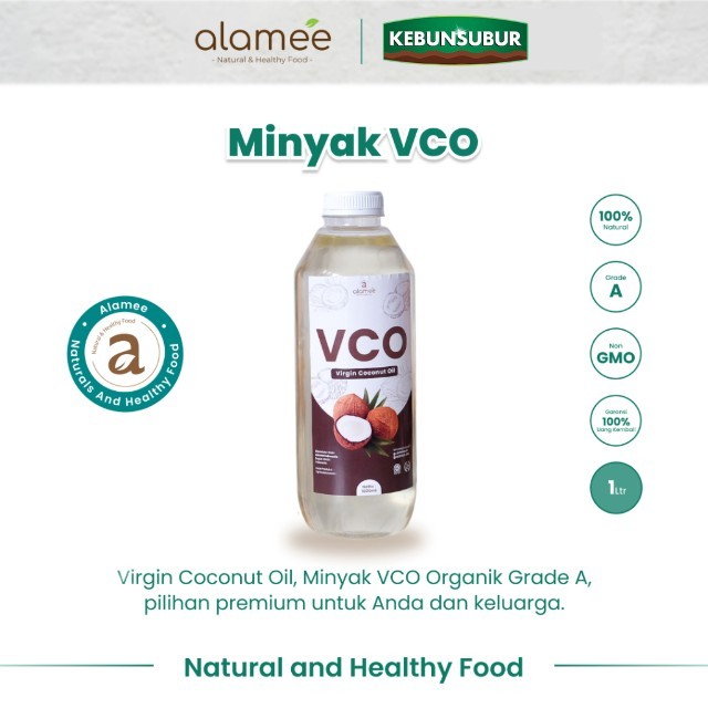 

ALAMEE Minyak Kelapa Extra Virgin Coconut Oil VCO Murni Dapat Diminum Organik Masak Minum 1 Liter Kebunsubur