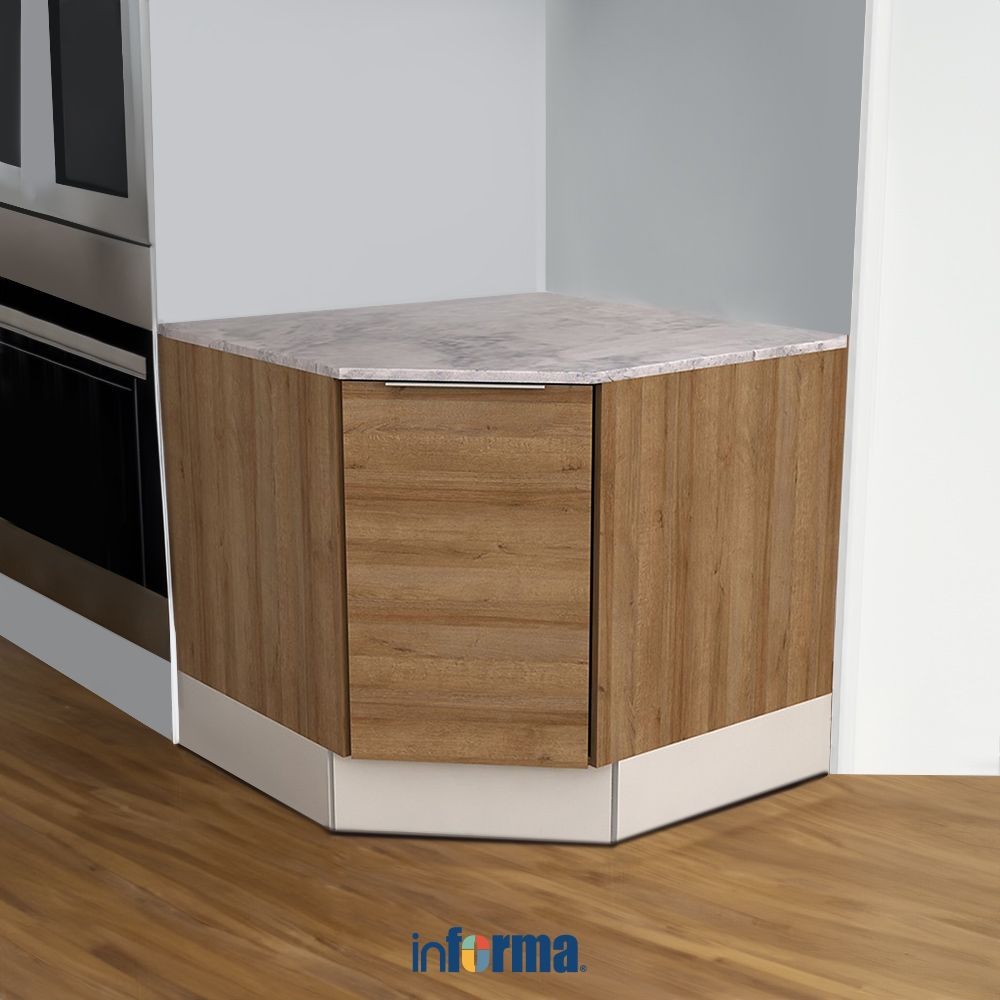 Informa 80X40 cm Prescoot Kabinet Sudut Dapur - Cokelat Oak Corner Kitchen Cabinet Lemari Penyimpana