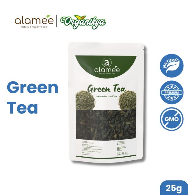 

ALAMEE Teh Hijau Green Tea Organic Kering Organik Greentea Minuman Herbal 25 gram organikya