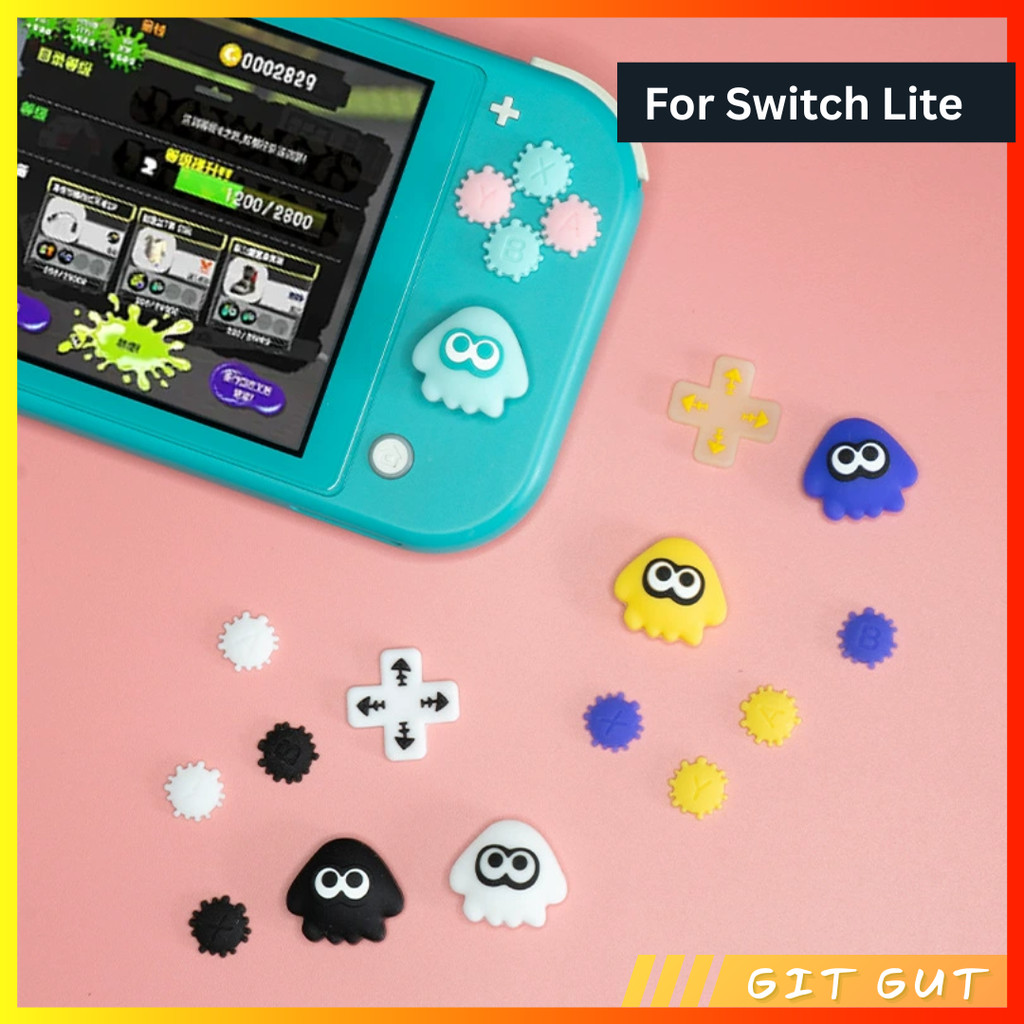 Nintendo Switch Lite Set Splatoon D-Pad ABXY Button Cover Thumb Grip Cap