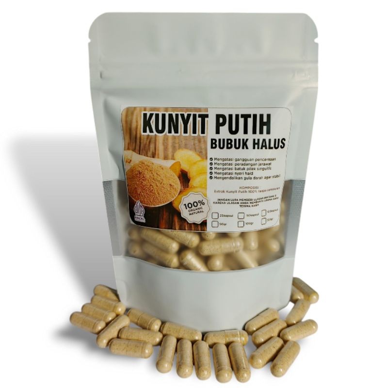 

Kapsul herbal Kunyit Putih Bubuk Halus untuk maag gerd asam lambung