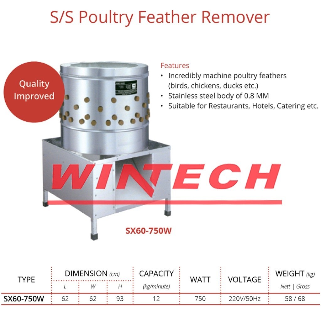 Mesin Pencabut Bulu Unggas / Ayam  SX60-750w GETRA - Fowl Depilator - Mesin Pencabut Bulu Ayam