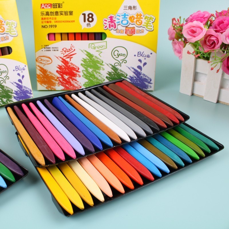 

✨AWC✨ CRAYON SET 12 / 24 / 36 PCS / CRAYON PLASTIK BERBENTUK SEGITIGA