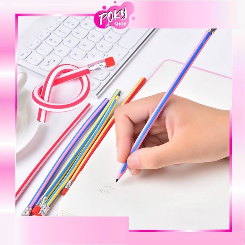 

POKY- S5862 Pensil Flexsible Lentur Unik Lucu / Alat Tulis Sekolah Anak Pencil Karet Inul Dapat Digulung Ditekuk Unik Lucu