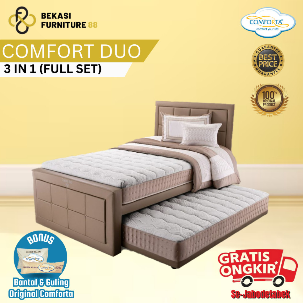 COMFORTA Kasur Springbed ( Comfort Duo ) Full Set ukuran 90,100,120x200