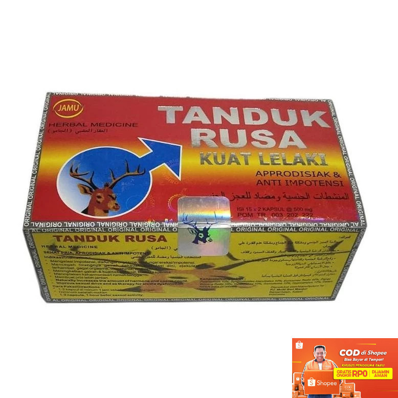 TERLARIS Herbal Alami kapsul Tanduk Rusa Herbal Kebugaran Pria Asli Original isi 15 sachet