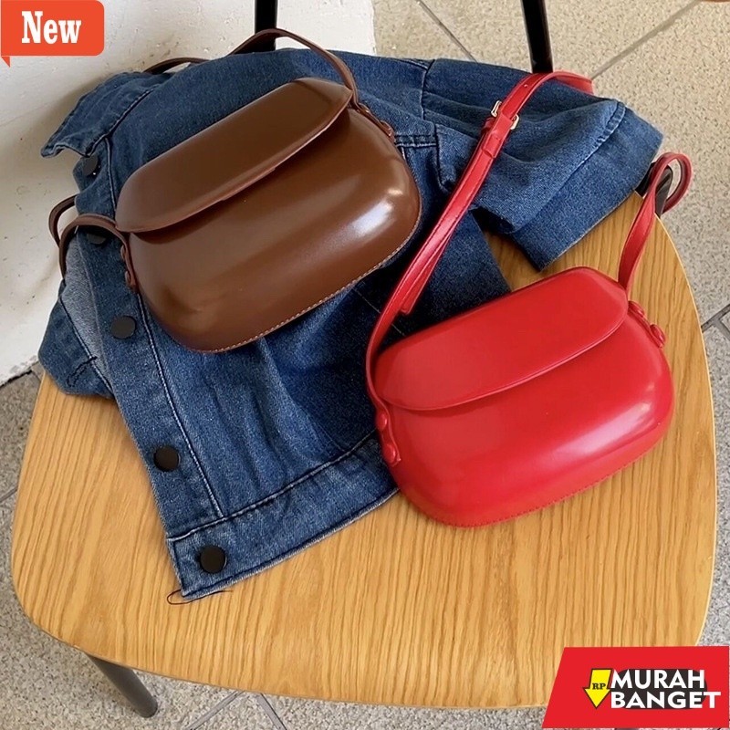 Tas selempang wanita keren- Tas Selempang Kulit Wanita Tas Cewek Mini Slingbag Saddle Bag JS2 8505