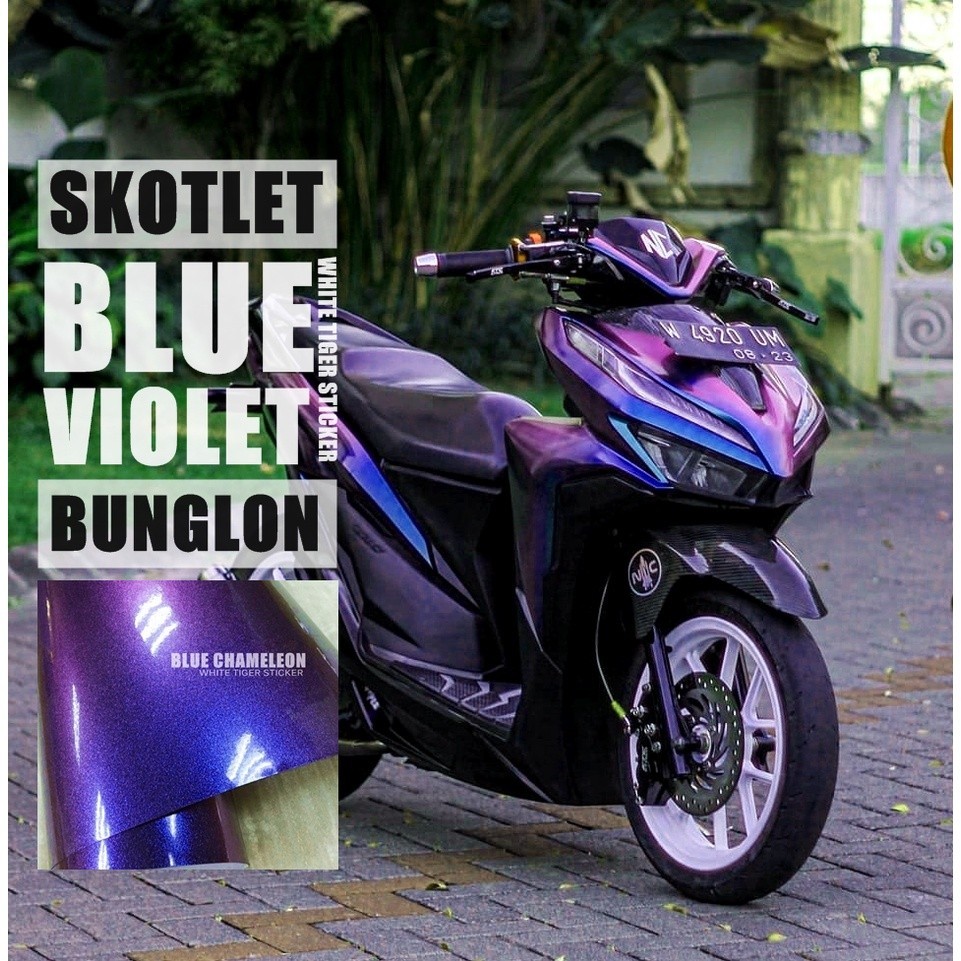 SKOTLET STIKER BUNGLON BLUE VIOLET CHAMELEON SKOTLET BIRU BUNGLON STIKER BUNGLON SCOTLITE BUNGLON SC