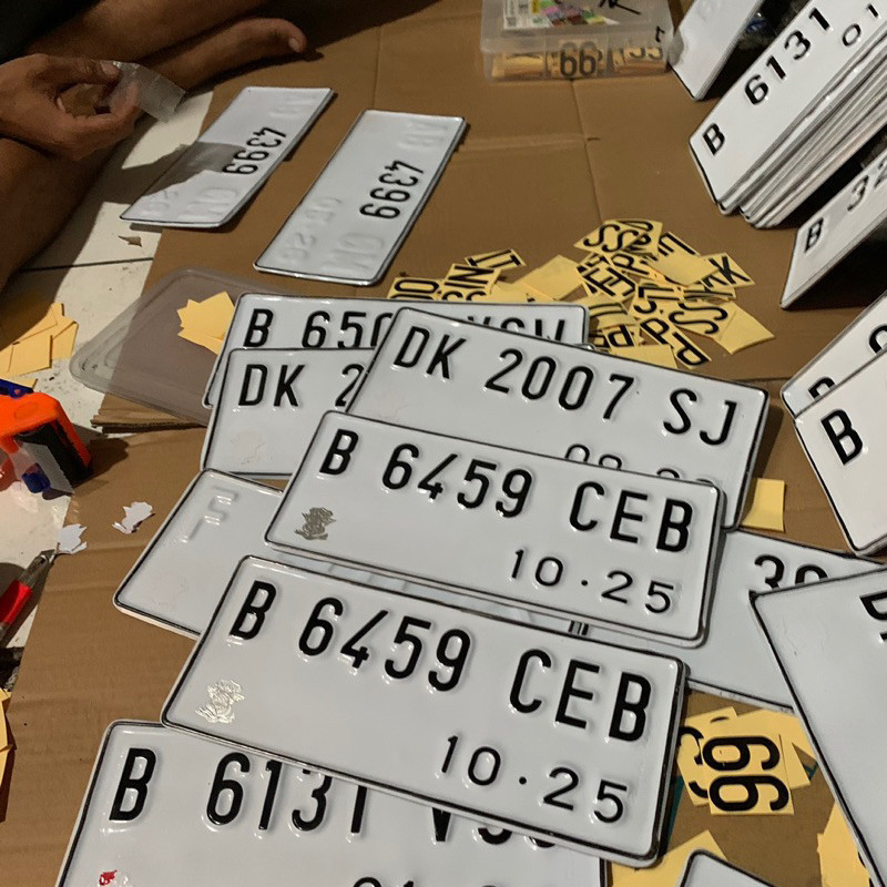 PLAT NOMOR MOTOR SEMENTARA ACAK / CUSTOM UKURAN