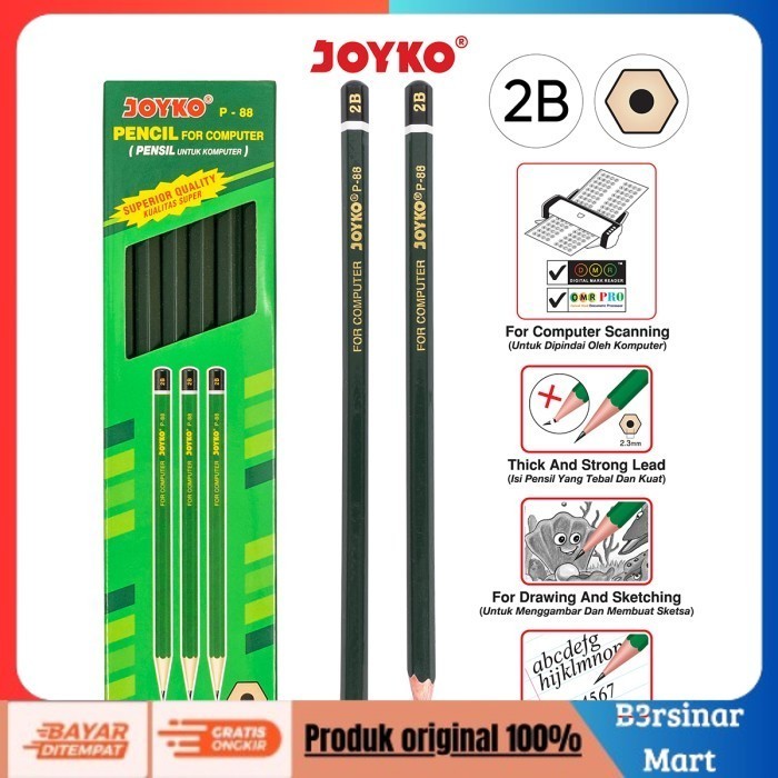 

[COD] DISKON Pencil / Pensil Joyko P88 / 2B / 1 BOX 12 PCS Berkualitas