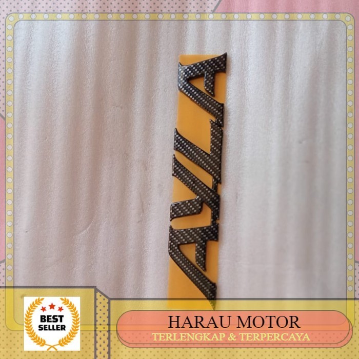 emblem tulisan daihatsu ayla carbon