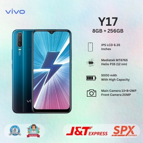 PROMOO VIVO Y17/HP MURAH/HP VIVO/RAM 8/256GB Smartphone 4G LET 6.35 inches Dual SIM 20MP+13MP ANDROID 9.0 Battery 5000 mAh Handphone Indonesia