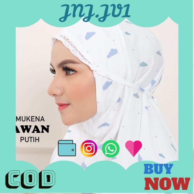 5.5 BIG SALE Mukena Dewasa Adem Motif Karakter Awan Cantik Lucu Bahan Rayon Dingin Model Elegan