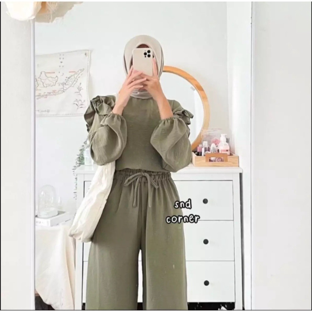 RUBY SET | SETELAN KULOT KRINKEL | ONE SET TERBARU ARRAZAQU COLLECTION all sz