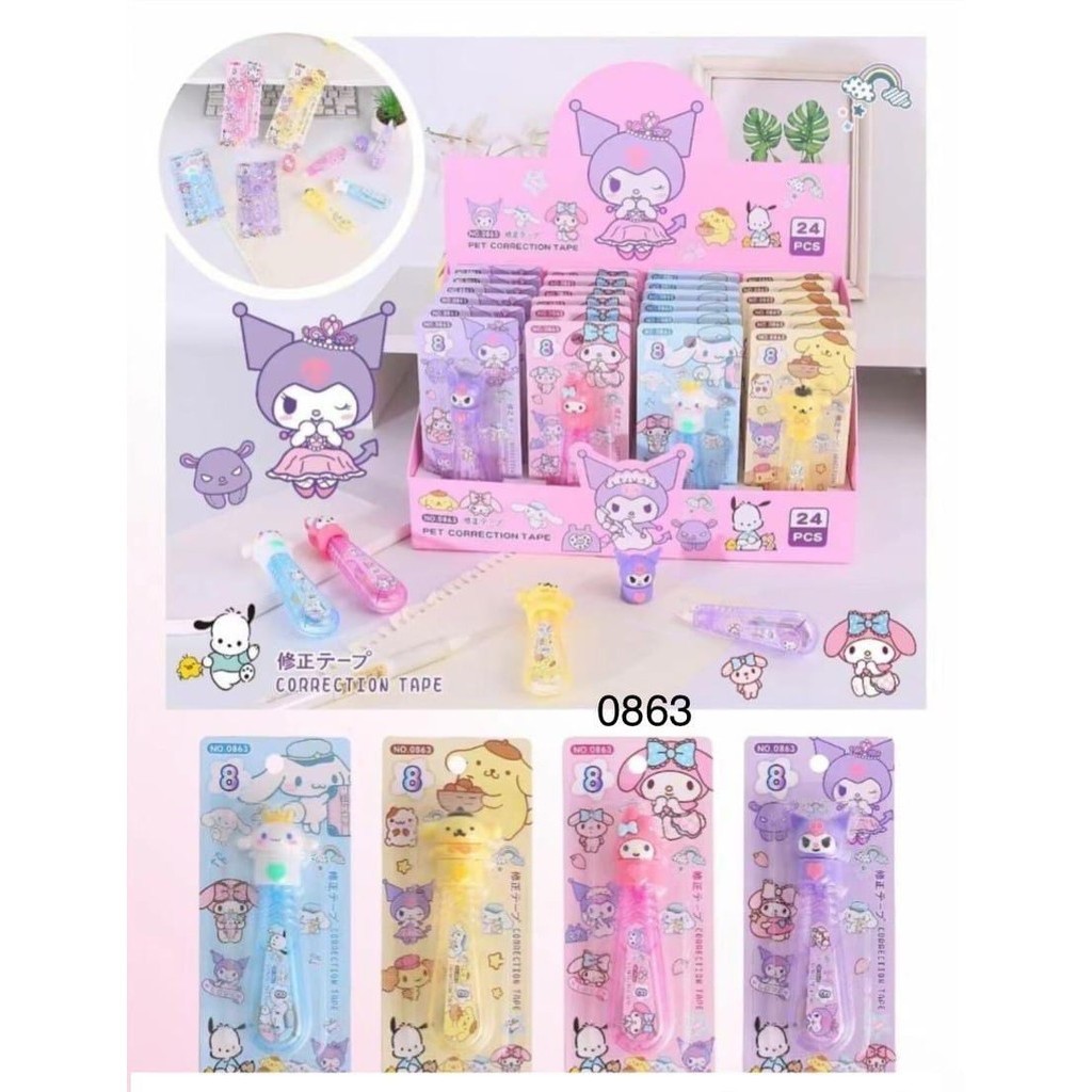 

*DUNIA PESTA* (1 PCS) TIP-EX ROLL KERTAS SANRIO / CORRECTION TAPE SANRIO / TIPEX ANAK