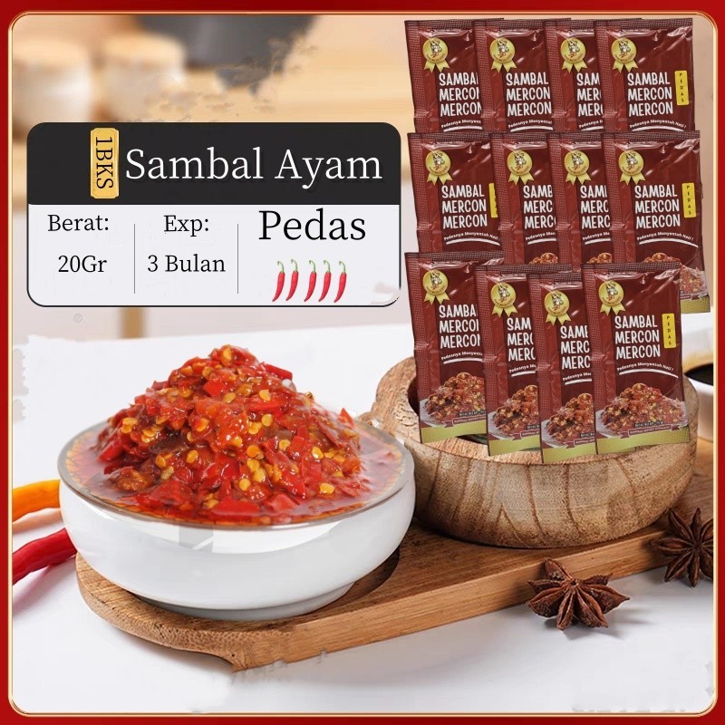 

Sambal Mercon Keliling Halal Pedas Sambel Mercon Mercon Teman Nasi sama Mie Enak Rasa Pedas Sambal Sachet 20gr