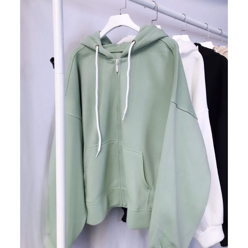 S - XXXXXL(6XL) Zip Hoodie SAGE GREEN Hijau Mint BIGSIZE Jaket Zipper Resleting Polos Oversize Basic