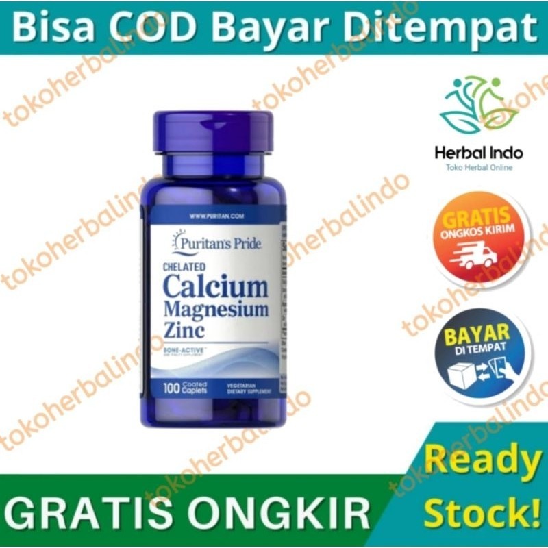 Peninggi Badan Terbaik Ampuh Dewasa dan Anak BPOM CALCIUM MAGNESIUM ZINC PURITANS PRIDE Original USA