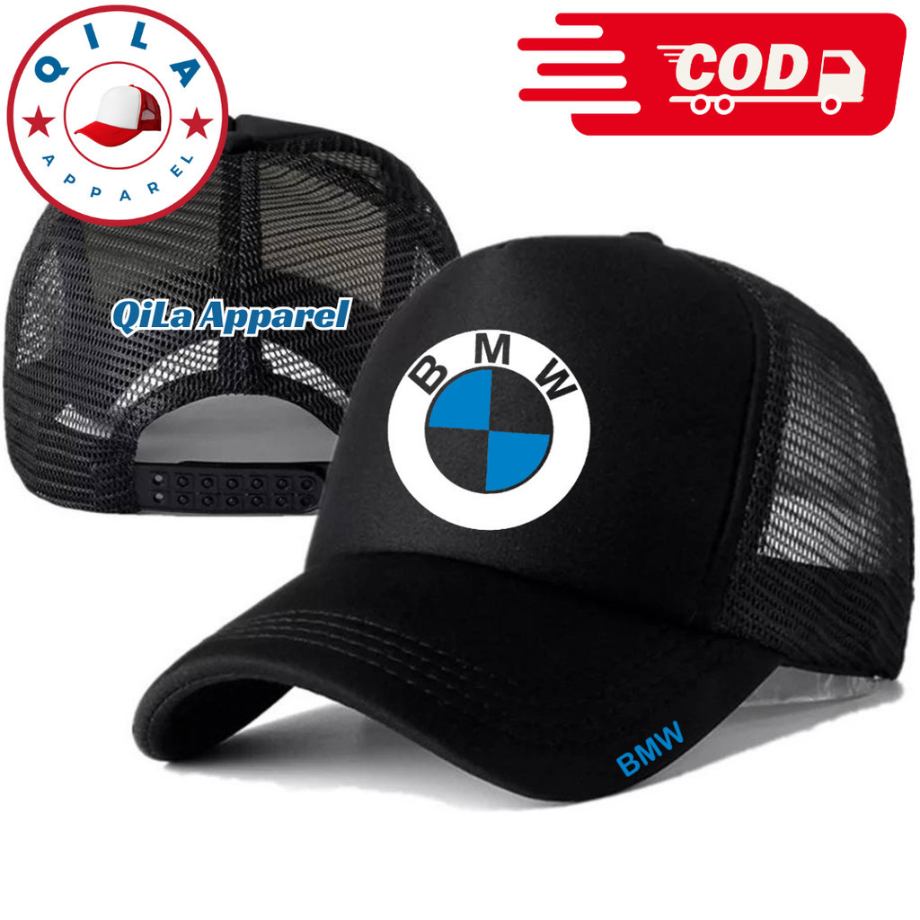 QiLa Apparel Topi Trucker BMW - Topi Distro BMW Logo - Topi BMW Premium - Topi Pria Dewasa - Topi Pr