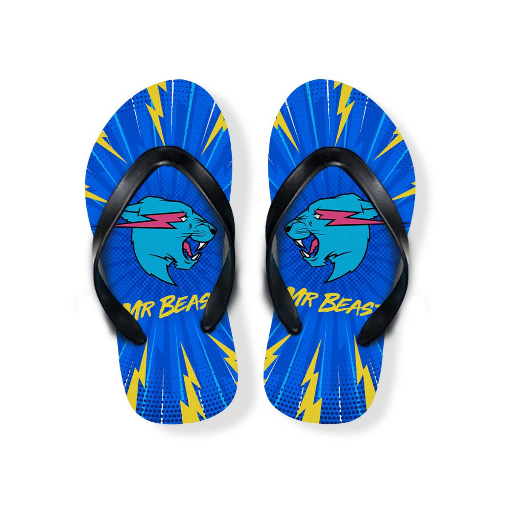 Sandal Jepit Anak Laki-Laki MrBeast Blue