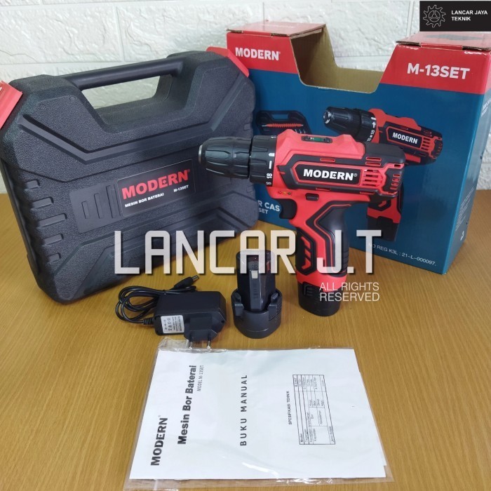 MODERN M13 SET MESIN BOR CORDLESS DRILL BOR BETON IMAPCT MODERN