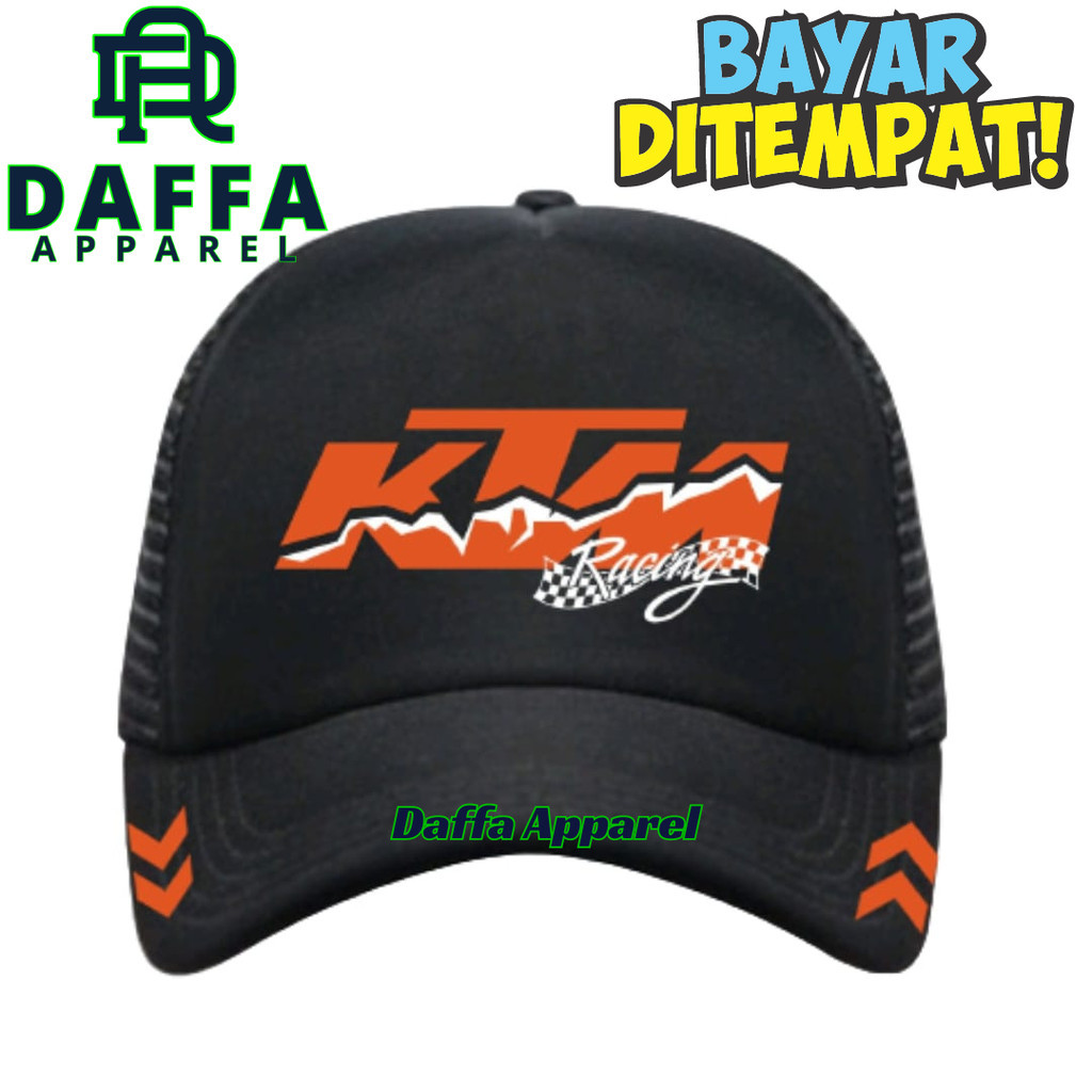 Daffa Apparel Topi Trucker KTM RACING - Topi Distro KTM Logo - Topi KTM RACING READY TO RACE Premium