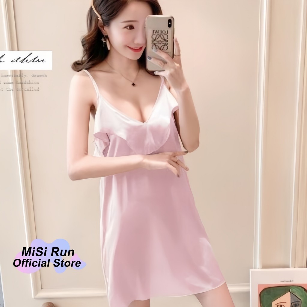 Baju tidur wanita sexi，Dress Baju Tidur Wanita Sexy Bahan Dan Kualitas Premium Impor Bahan Satin Sat