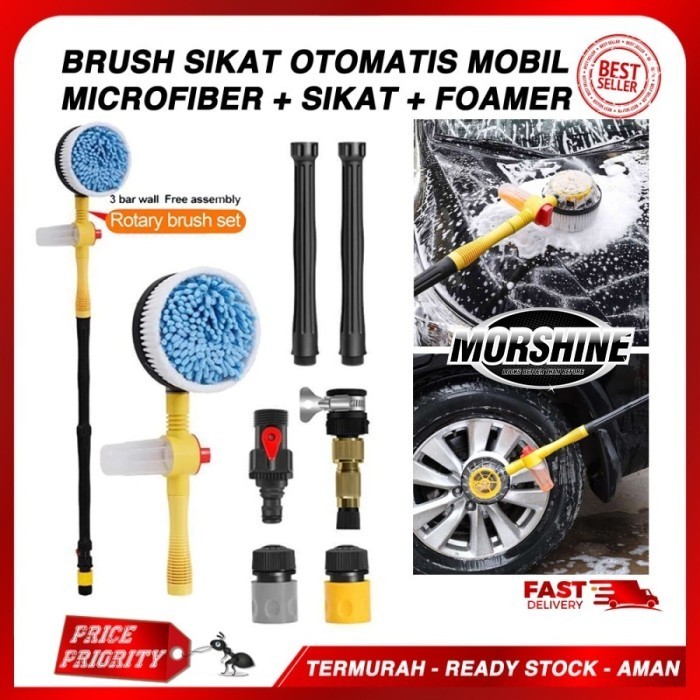 Sikat Microfiber Cuci Mobil Otomatis Mikrofiber Shampo Mobil Gagang