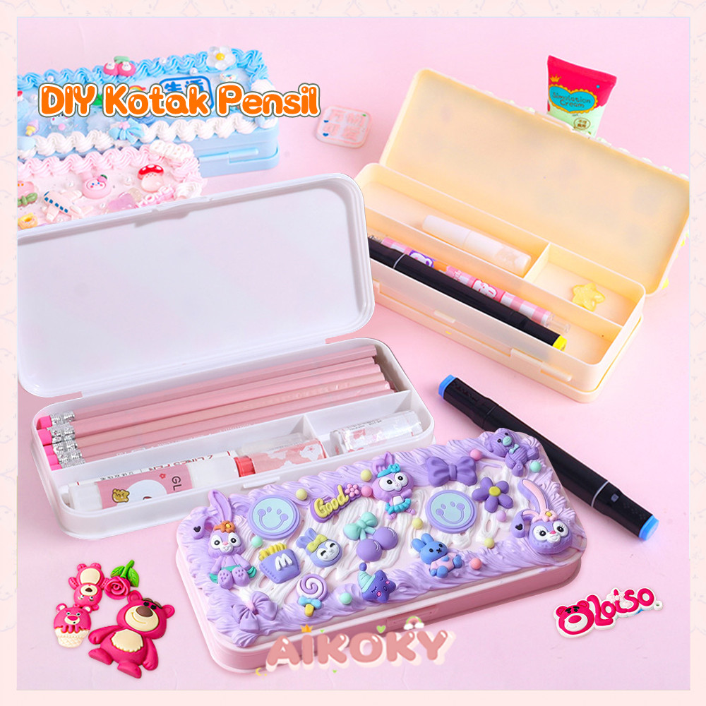 

AIKOKY DIY Deco Cream Kit Kotak Tempat Pensil Anak Perempuan