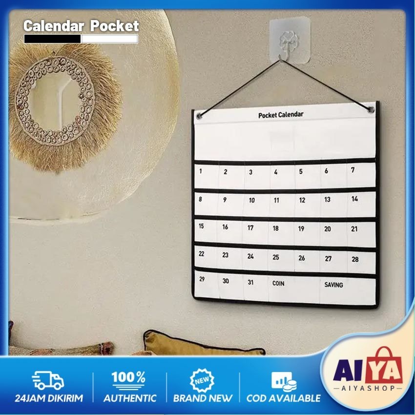 

Pocket Calendar Kantong 31 Hari Kegiatan Fabric Calendar Tas Penyimpanan Wall Decor