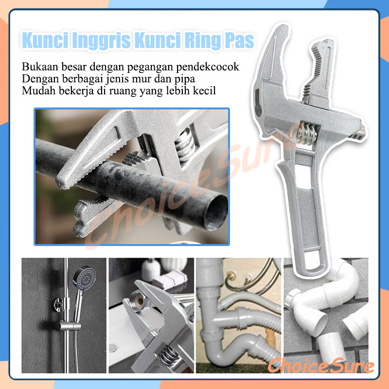 Kunci Inggris Kunci Ring Pas / Universal Adjustable Wrench Spanner Kunci ring pas