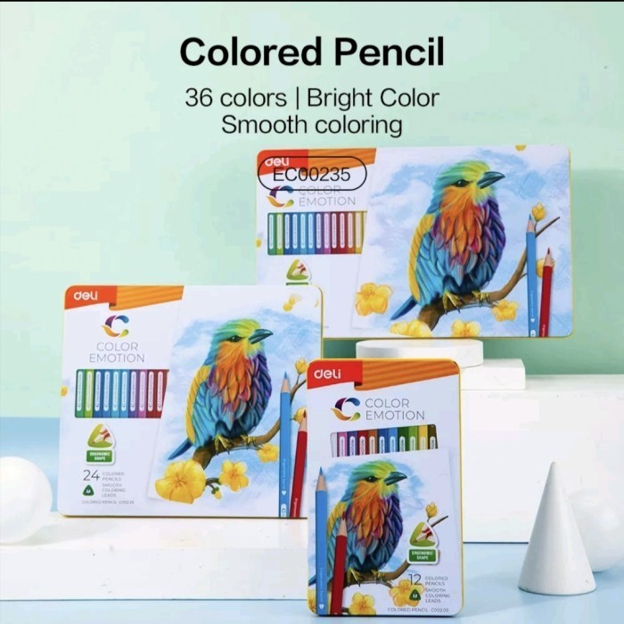 

✨LARIS✨ -Pensil Warna Deli Celup Halus 12/24/36 Warna, Bentuk Segitiga Ergonomi - 24 warna