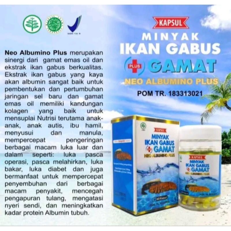 Minyak Ikan Gabus plus Minyak Gamat 60 kapsul