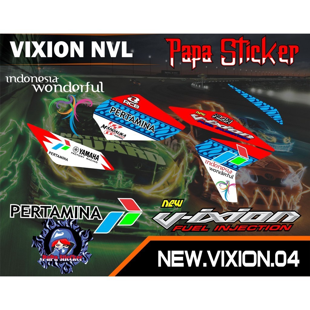 STRIPING VARIASI VIXION NEW NVL PERTAMINA  - STIKER NEW VIXION LIGHTNING X MANDALIKA
