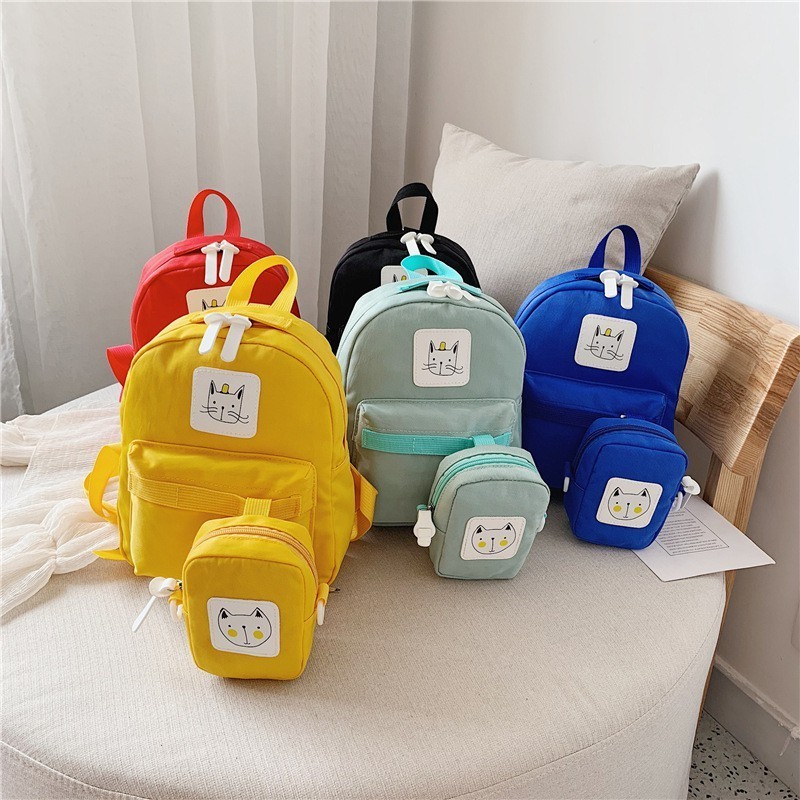 COD Tas ransel motif kucing anak perempuan,cowok / Backpack anak FREE ONGKIR