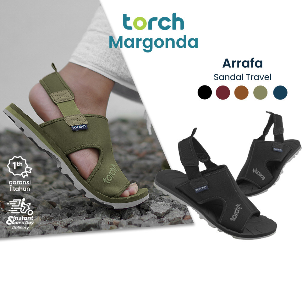 TORCH Arrafa Sandal Pria Outdoor - Sendal Lebaran Haji Umroh Umrah Mudik Kasual Anti Slip Pria Wanit