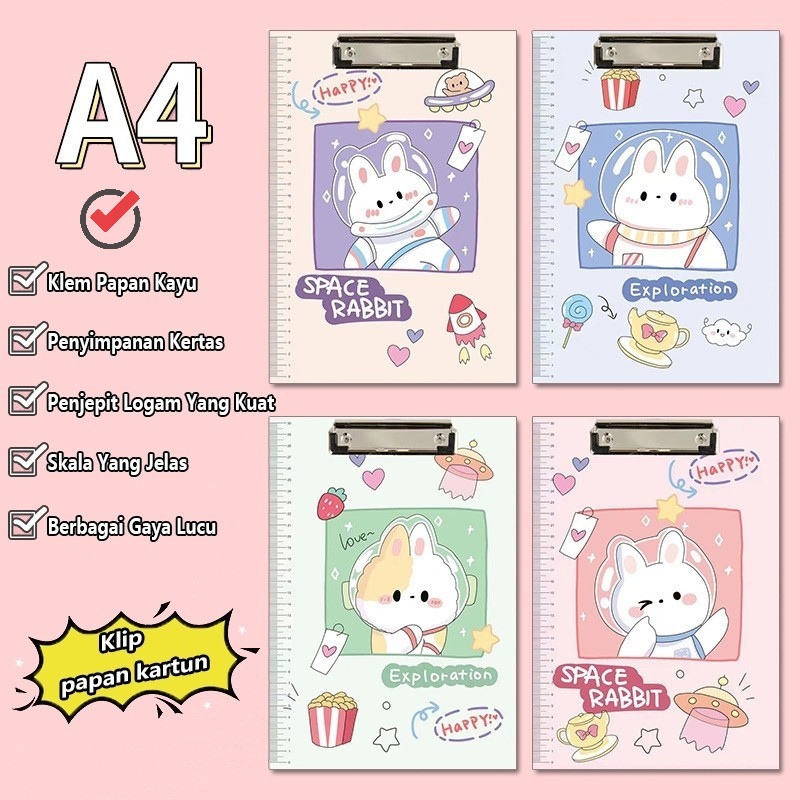 

Perlengkapan kantor A4 pola lucu folder papan klip perlengkapan alat tulis siswa papan ujian PVC