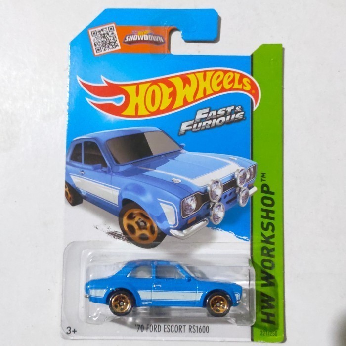 Hotwheels 70 Ford Escort RS1600 biru Fast Furious