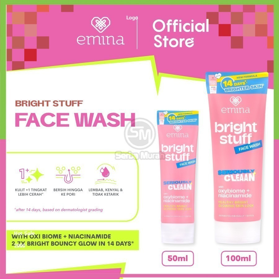 EMINA BRIGHT STUFF FACE WASH 50ML & 100ML / SABUN CUCI MUKA EMINA